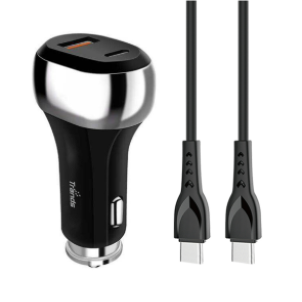 Trands Car Charger with Type-C to Type-C Cable 1 meter TR-AD6519