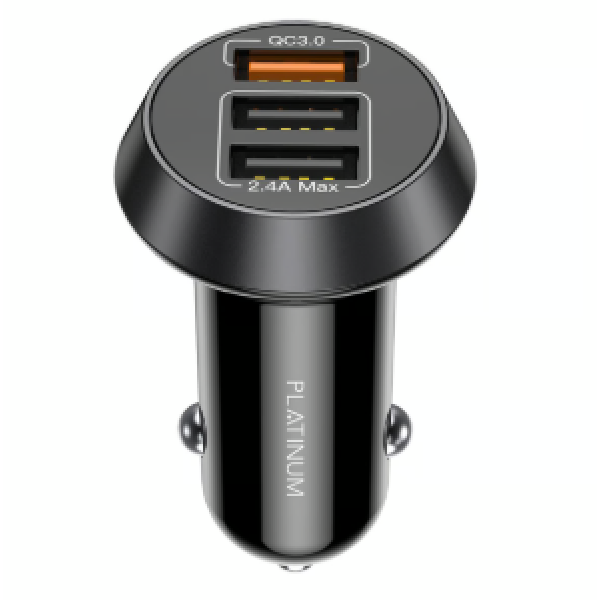 Platinum SMART Series Car Charger QC + 3in1 Cable P-BDCLAQ3N1