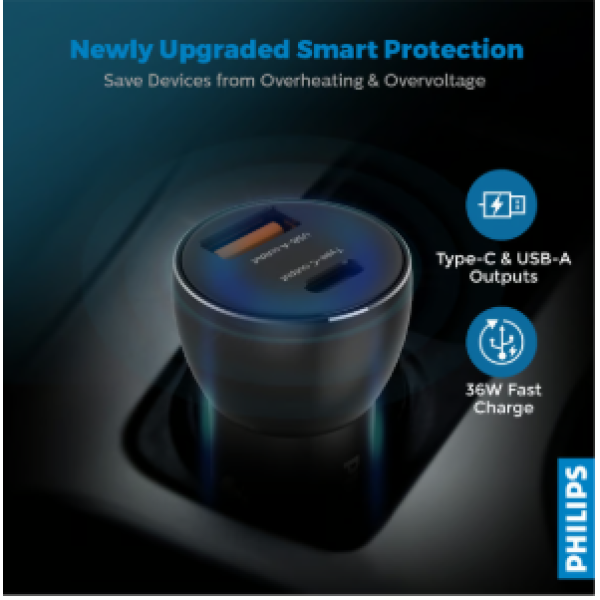 Philips 30W PD+QC Car Charger -DLP2521/00