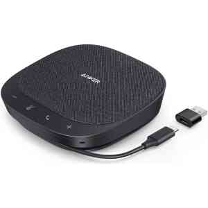 Anker PowerConf S330 Speakerphone, Ambient Noise Cancellation, 360 Coverage, 1.75" Driver, Ergonomic Design, Plug n Play, Black | A3308