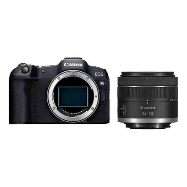 Canon EOS R8 Mirrorless Full Frame Camera with RF 24-50 mm f/4.5-6.3 IS STM Lens, Black