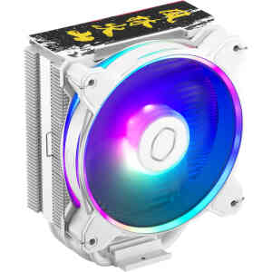 Cooler Master Hyper 212 Halo SF6 Ryu aRGB CPU Cooler, 4 Heat Pipes, Aluminum Fins, 2050 RPM Fan Speed, 51.88 CFM Airflow, Rifle Bearing Fan, Ryu Chara