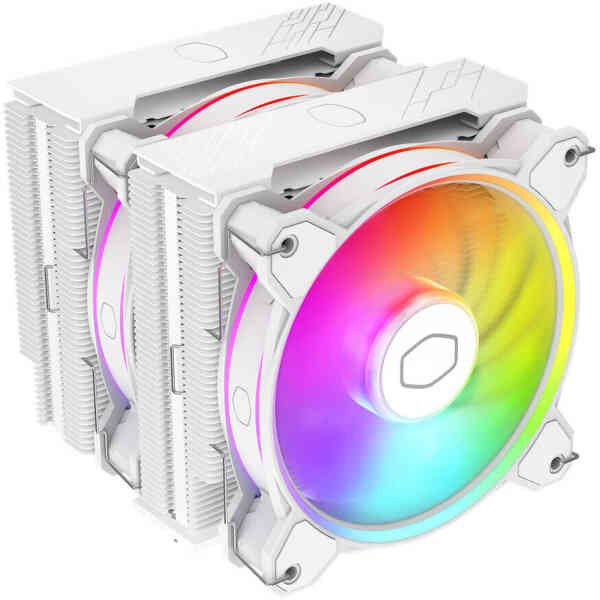 Cooler Master Hyper 622 Halo CPU Cooler, Dual Redesigned Halo Fan, 2050 RPM Fan Speed, 51.88 CFM Airflow, Rifle Bearing Fan Type, 6 Heat Pipes, Dual T