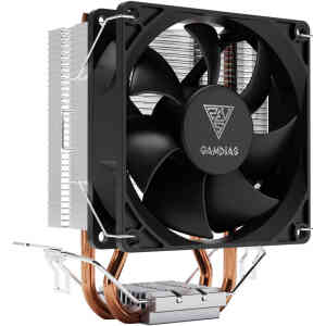 GAMDIAS Boreas E1-210 Mono Air Cooler, LGA 1700 / AM5 Compatibility, 92mm Fan, 34.6 CFM Air Flow, 2200 RPM Fan Speed, 31 dBA Noise Level, 3-Pin PWM Co