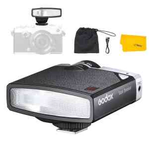 Godox Lux Junior Retro Camera Flash,GN12 6000K±200K CCT,Auto & Manual Modes 1/1-1/64 Flash Power,28mm Focal Length,for Fujifilm,for Canon,for Nikon, for Olympus, for Sony Camera