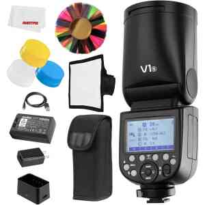 Godox V1 V1S V1-S Flash, 1.5 sec Recycle Time,1/8000 HSS, 480 Full Power Shots, Interchangeable 2600mAh Lithimu Battery for Sony Camera