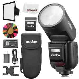 Godox V1Pro C Round Head Camera Flash 2.4G X Wireless HSS 76Ws E-TTL Li-ion Round Head Camera Speedlight With External Flash SU-1 For Canon