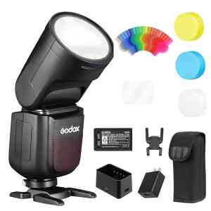 Godox V1S Round Flash Unit 76 W Speedlite Professional Round Camera Flash 1/8000 HSS 2.4G Wireless X System TTL with 2600 mAh Li-Ion Compatible with Sony a7IV a7III a7RIII a7RII