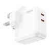 Hoco Dual Port 35 W USB-C Power Adapter, White, C11OB
