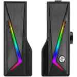 HP DHE-6005 RGB Desktop Subwoofer Computer Speaker, 2x 3W Rated Power, LED Light, Dual Speakers Sound, 4D Surround Sound, 3.5mm Interface + USB, 1.2m