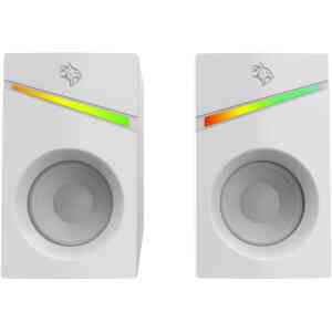 Porodo Gaming Stereo Speakers Wired 1.1m Cable, RGB Lighting, Broad Compatibility, USB Plug & Play, 6W Audio Output, 3.5mm & USB Interface, Volume Con