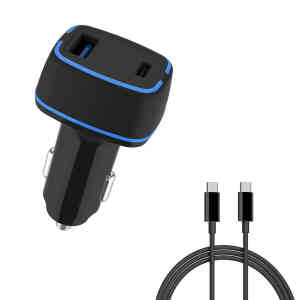 Trands 118 W Car Charger with 100 W Type-C Cable, Black, TR-AD3388