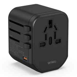 Wiwu Universal USB-C PD Travel Adapter, 20W, Black, UA002