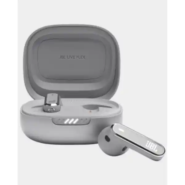 JBL Live Flex True Wireless Noise Cancelling Earbuds – Silver