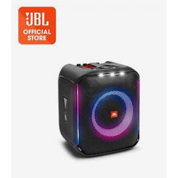 JBL PARTYBOXENCORE ESSENTIAL Portable party speaker with powerful 100W sound, built-in dynamic light show, and splash proof design.