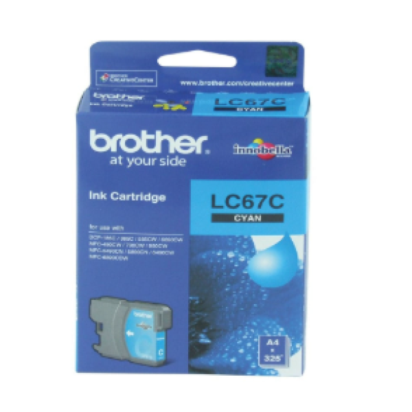 Brother LC67C Cyan Original Ink Cartridge, LC-67C