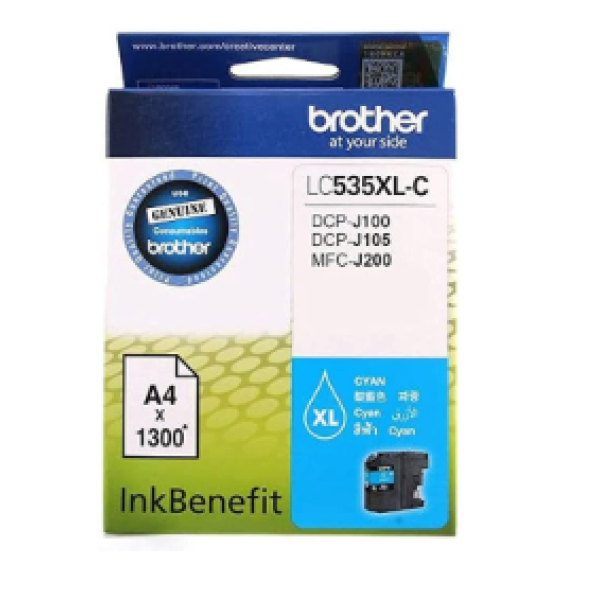 Brother LC535XL Cyan Original Ink Cartridge, LC535XL-C