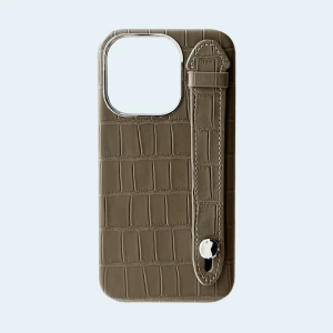 AA Cases Crocodile with Strap Case For iPhone 15 Pro 6.1 - Elephant Gray