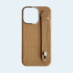 AA Cases Crocodile with Strap Case For iPhone 15 Pro Max 6.7 - Beige