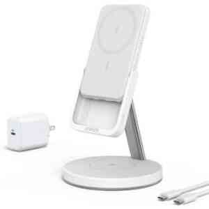 Anker Charger Powerwave 633 Maggo 2in1 Wireless Magnetic White