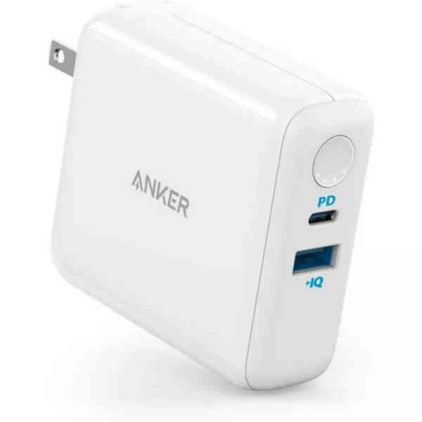 Anker PowerCore III Fusion Hybrid Wall Charger, 5000 mAh, White, A1624H22