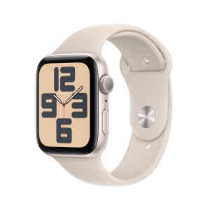 Apple Watch SE GPS, Starlight Aluminium Case with Starlight Sport Band, 44 mm, S/M, MRE43
