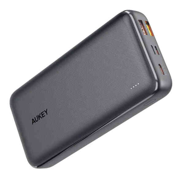 AUKEY PB-N74 Portable Charger 20000mAh Large Capacity with 3 Outputs & 3 Inputs Black