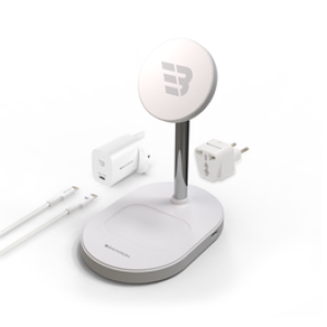 Baykron Stand Holder 3In1 Portable Wireless Charger 25W White