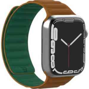 Baykron Strap Silicone Magnetic Apple Watch 42/44/45 mm Green/Brown
