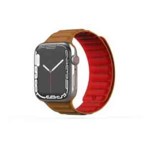 Baykron Strap Silicone Magnetic Apple Watch 42/44/45 mm Red/Brown