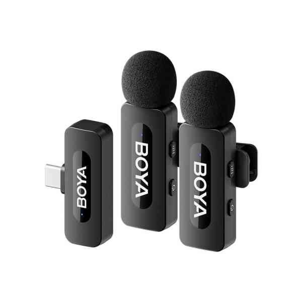 BOYA BY-V20 wireless microphone Noise Cancellation Lavalier Microphone Mini Mic 100M Transmission microphone for Vlogging TikTok YouTube Content Creators Live Streaming...
