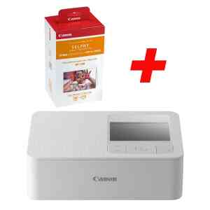 Canon SELPHY CP1500 Colour Portable Photo Printer - White + Canon RP-108 Colour Ink + 100 x 148 mm Paper Set, 108 Sheets