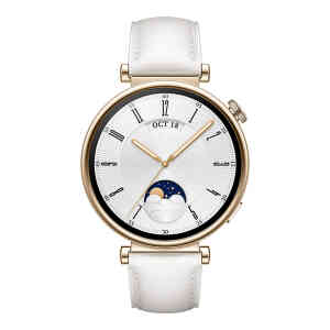 Huawei Smart Watch GT 4, 41 mm, White Leather Strap, Aurora-B19L