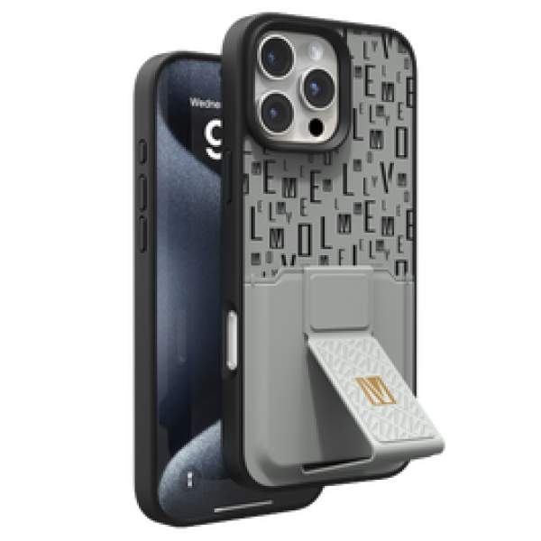 Levelo Case Morphix Gripstand With Card Holder iPhone 16 Pro Max Grey