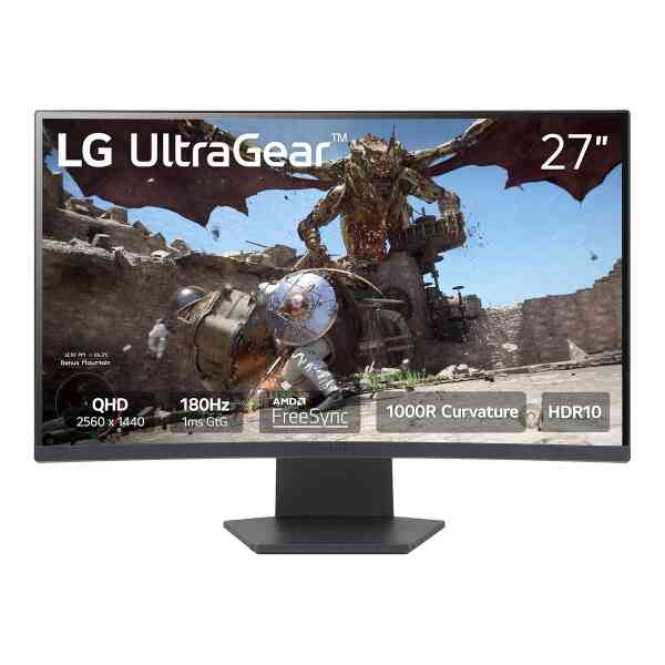 LG 27 Inches QHD Curved Gaming Monitor, 27GS60QC