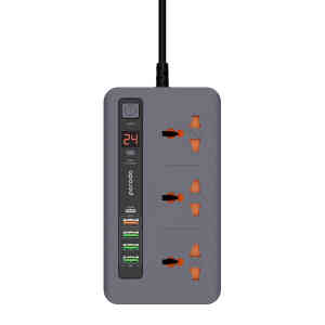 Porodo Multi-Port Power HUB 4 USB-A/USB-C Ultimate Home & Office Kit - 2m - Black FWCH013