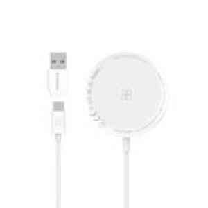Promate 15W Magnetic Qi Wireless Charger With Usb-C/Usb-A Support, White