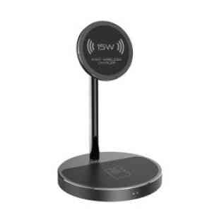 Promate 3-in-1 Magsafe Wireless Charger With 15W Magsafe, 5W QI & 20W PD USB-C, UK-Black