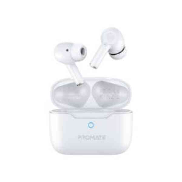 Promate Active noise cancelling TWS Earphone With Touch Control White