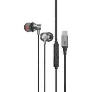 Promate in Ear USB C Stereo Earphone With Microphone Grey