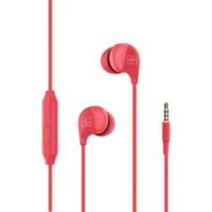 Promate Metallic Styled Wired Earphones With Microphone Red
