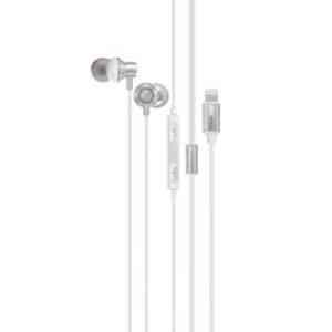 Promate MFI Certified in Ear Lighning Connector Ear Phone White