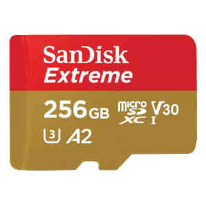 Sandisk Memory Card Extreme MicroSD UHS I 256GB Red/Beige SDSQXAV-256G-GN6MN