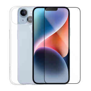 Smart iphone 14 Plus Glass Screen Protector + Case SM1BC14