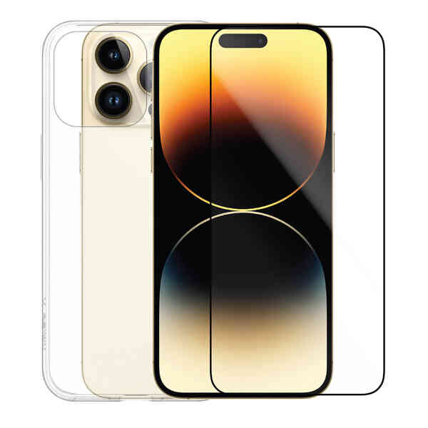 Smart iphone 14 Pro Glass Screen Protector + Case SM1BC15