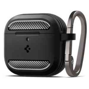 Spigen Case Rugged Armor For Airpods 4th Gen Matte Black