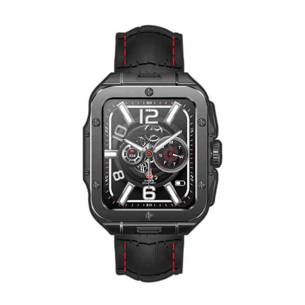Swiss Military Alps2 Smart Watch, Gun Metal Frame and Black Silicon Strap, 1.85 inch