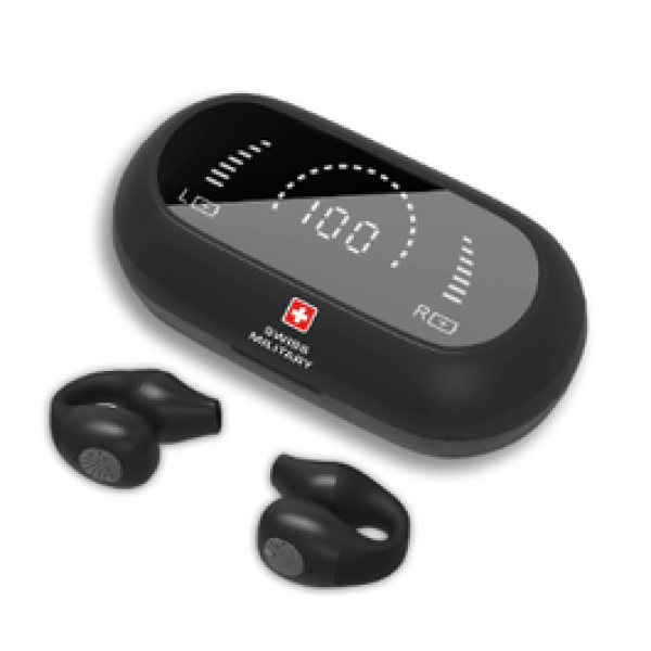 Swiss Military Earbuds Delta 4 Air Conduction Wireless Stereo Black