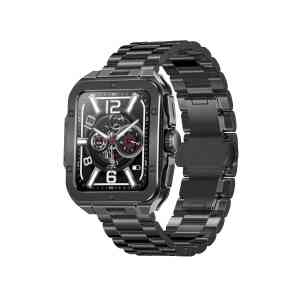 Swiss Military Smart Watch Alps 2,Gunmetal frame and Stainless Steel Strap, Square Face
