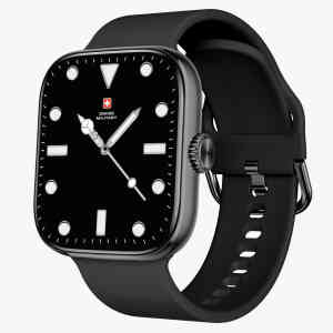 Swiss Military Smart Watch Alps 4 Black Silicone Strap